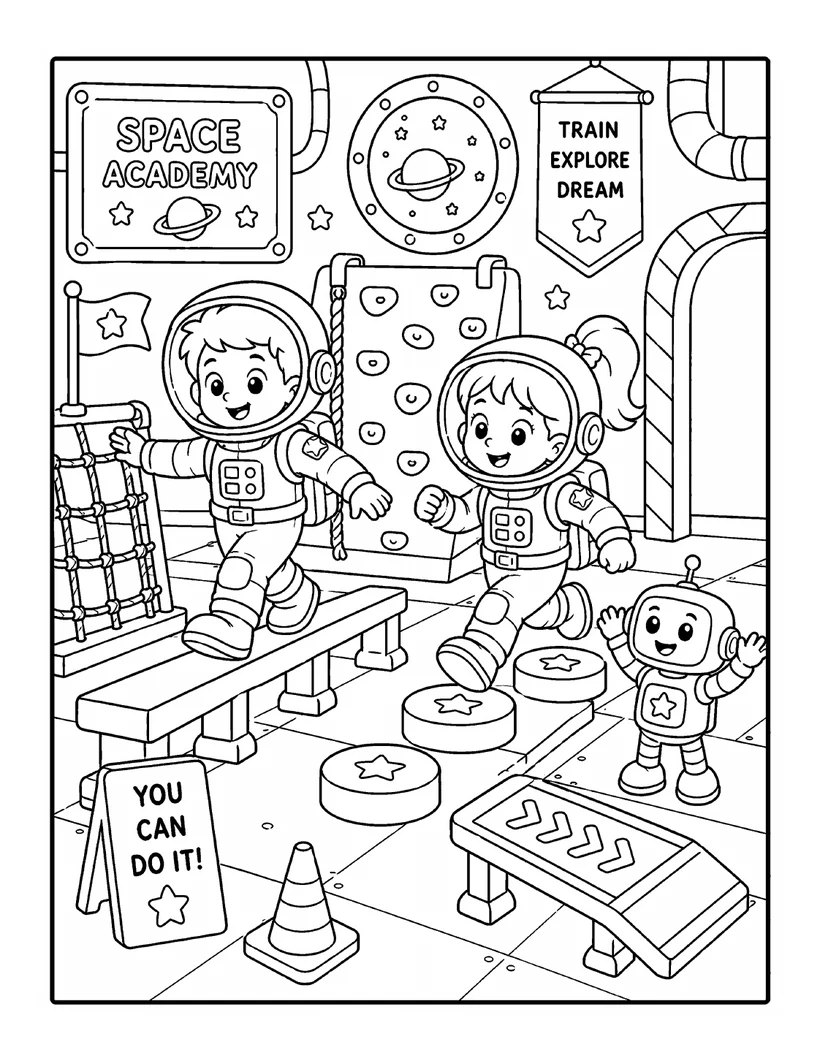 Sample colouring page from Colouring Book Space Trip to Mars